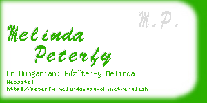 melinda peterfy business card